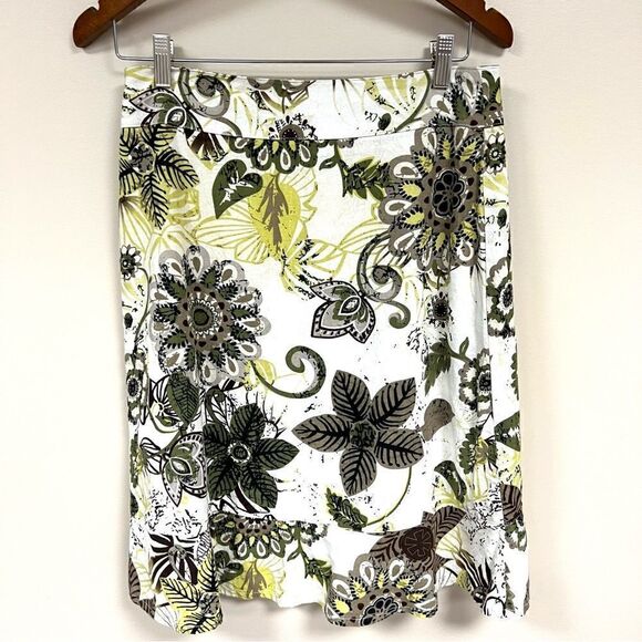 Christopher & banks linen blend floral print skirt Sz 4 - Picture 4 of 6